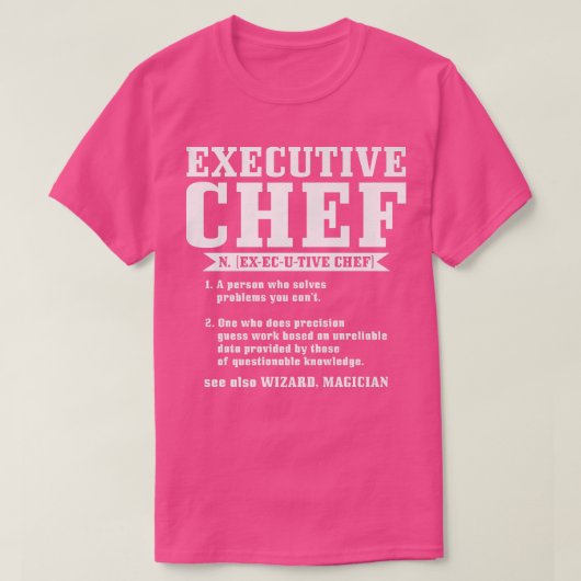 エグゼクティブシェフ定おもしろい義シェフ調理師CookingT Tシャツ (デザイン正面)