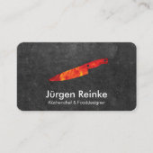 エグゼクティブシェフ石板ファイアナイフビジネスカード 名刺 (正面)