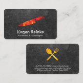 エグゼクティブシェフ石板ファイアナイフビジネスカード 名刺 (正面/裏面)