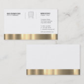 エグゼクティブシェフ金ゴールドトリム 名刺 (正面/裏面)