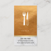 エグゼクティブシェフ金ゴールドレザーマーブルトリム 名刺 (裏面)