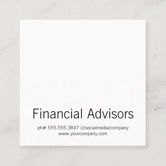 エグゼクティブシグネチャーシリーズ |ボス スクエア名刺 (裏面)