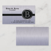 エグゼクティブタンザナイトブラシスチールモノグラム 名刺 (正面/裏面)