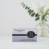 エグゼクティブタンザナイトブラシスチールモノグラム 名刺 (スタンド正面)