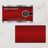 エグゼクティブダークレッドアンドスチールモノグラム 名刺 (正面/裏面)