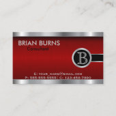 エグゼクティブダークレッドアンドスチールモノグラム 名刺 (正面)