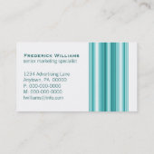 エグゼクティブバー名刺、ティール（緑がかった色） 名刺 (裏面)