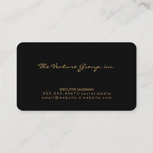 エグゼクティブビジネス金ゴールドメタリック 名刺 (裏面)