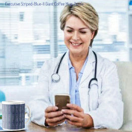 エグゼクティブブストライプのルー ジャンボコーヒーマグカップ