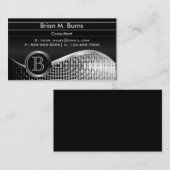 エグゼクティブブラックとシルバー |モノグラム 名刺 (正面/裏面)