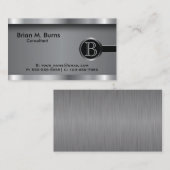 エグゼクティブブラックスチールモノグラム 名刺 (正面/裏面)