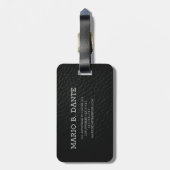 エグゼクティブブラックレザー&金ゴールドメタルモノグラムの ラゲッジタグ (裏面縦)