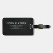 エグゼクティブブラックレザー&金ゴールドメタルモノグラムの ラゲッジタグ (裏面横)