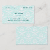 エグゼクティブブルーとホワイトダマスク 名刺 (正面/裏面)