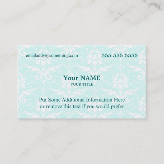 エグゼクティブブルーとホワイトダマスク 名刺 (正面)