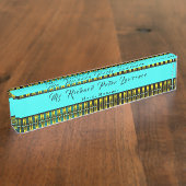 エグゼクティブブルー金ゴールドデザイン デスクネームプレート (側面)