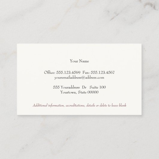 エグゼクティブプロフェッショナルヴィンテージブラウンレザー 名刺 (裏面)