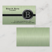 エグゼクティブペリドットブラシ鋼モノグラム 名刺 (正面/裏面)