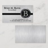 エグゼクティブホワイトブラシ鋼モノグラム 名刺 (正面/裏面)