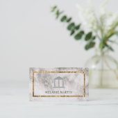 エグゼクティブマーブルゴールドフォイルフレーム 名刺 (スタンド正面)