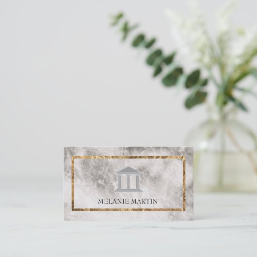 エグゼクティブマーブルゴールドフォイルフレーム 名刺 (スタンド正面)
