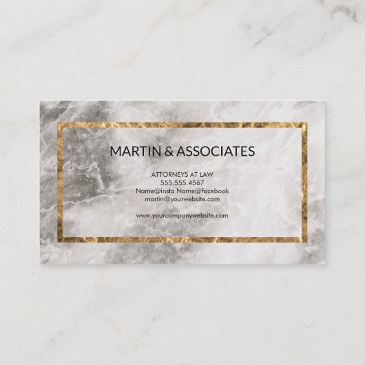 エグゼクティブマーブルゴールドフォイルフレーム 名刺 (裏面)