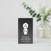 エグゼクティブマーブルレザー理容師ブレード 名刺 (スタンド正面)