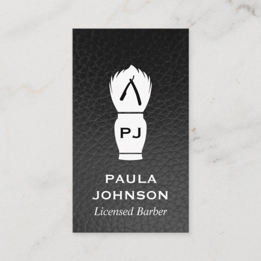 エグゼクティブマーブルレザー理容師ブレード 名刺 (正面)