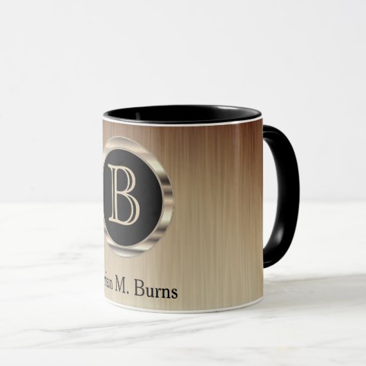 エグゼクティブモノグラムデザイン – シトリンブラシ鋼 マグカップ (正面右)