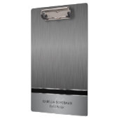エグゼクティブモノグラムデザイン – ブラシ鋼 クリップボード (左)