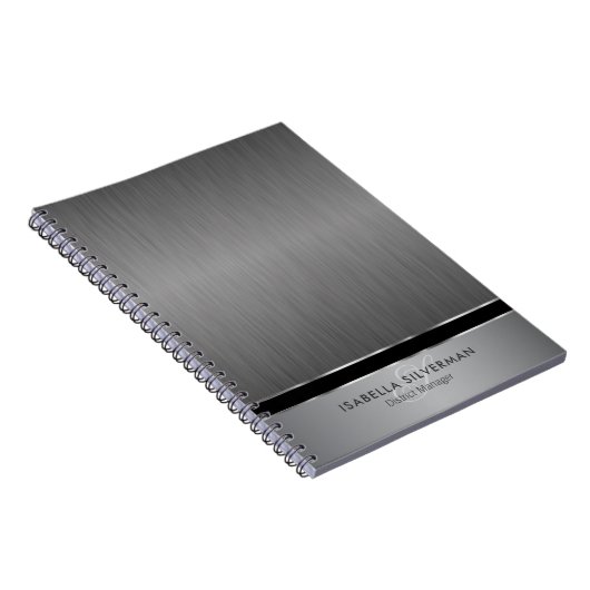 エグゼクティブモノグラムデザイン – ブラシ鋼 ノートブック (右側)