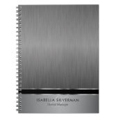 エグゼクティブモノグラムデザイン – ブラシ鋼 ノートブック (正面)