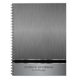 エグゼクティブモノグラムデザイン – ブラシ鋼 ノートブック