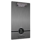 エグゼクティブモノグラムデザイン – ブラックブラシ鋼 クリップボード (右)