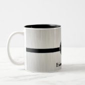 エグゼクティブモノグラムデザイン |白ブラシ鋼 ツートーンマグカップ (左)