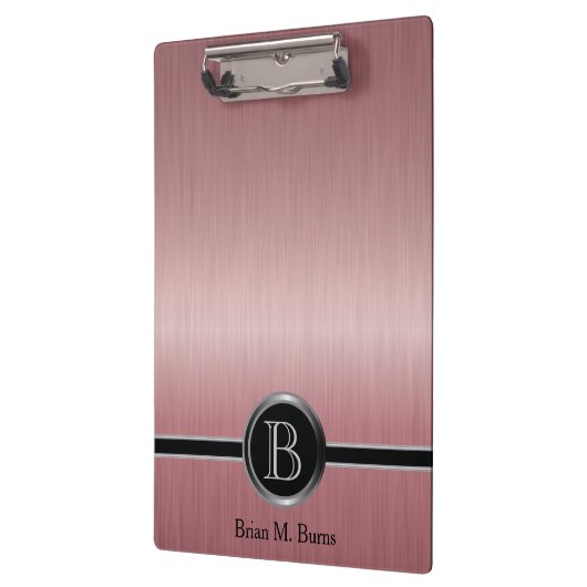 エグゼクティブモノグラムデザイン- Ruby Brush Steel クリップボード (左)