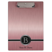 エグゼクティブモノグラムデザイン- Ruby Brush Steel クリップボード (正面)