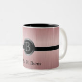 エグゼクティブモノグラムデザイン- Ruby Brush Steel ツートーンマグカップ (正面右)