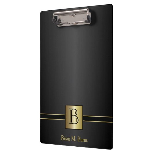 エグゼクティブモノグラムブラックデザイン クリップボード (左)