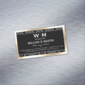 エグゼクティブモノグラム縁ど金ゴールドダマスク マグネット名刺 (インサイチュ)