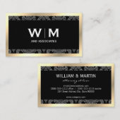 エグゼクティブモノグラム縁ど金ゴールドダマスク 名刺 (正面/裏面)