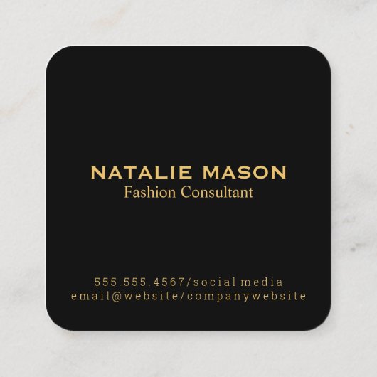 エグゼクティブモノグラム |ブラシ石板 スクエア名刺 (裏面)