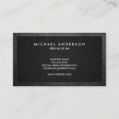 エグゼクティブモノグラム | ブラックリネン | レザートリム 名刺 (裏面)