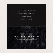 エグゼクティブモノグラム | 黒のテクスチャ 名刺 (外部フラット)