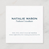 エグゼクティブモノグラム |黒ブラシ |企業の | スクエア名刺 (裏面)