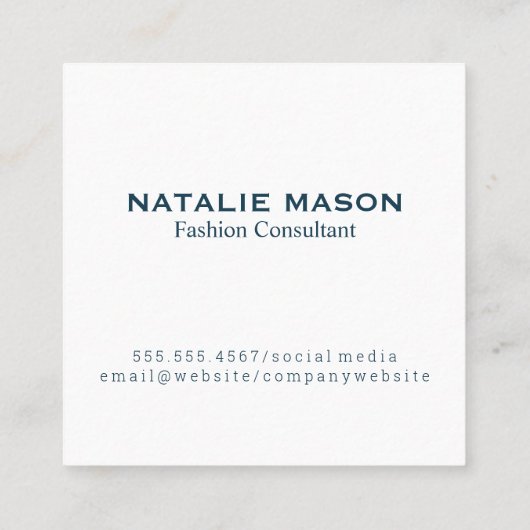 エグゼクティブモノグラム |黒ブラシ |企業の | スクエア名刺 (裏面)