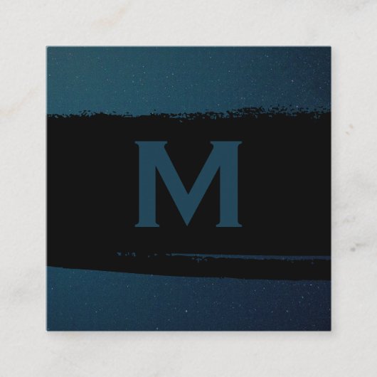 エグゼクティブモノグラム |黒ブラシ |企業の | スクエア名刺 (正面)