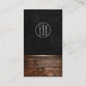 エグゼクティブルックスブラックシルバーウェア&ウッド 名刺 (裏面)