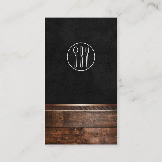 エグゼクティブルックスブラックシルバーウェア&ウッド 名刺 (裏面)