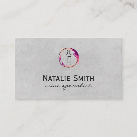 エグゼクティブワインボトルとステイン 名刺 (正面)